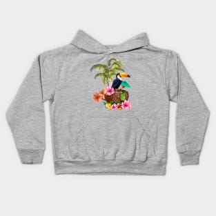 Tropical design with toucan Kids Hoodie